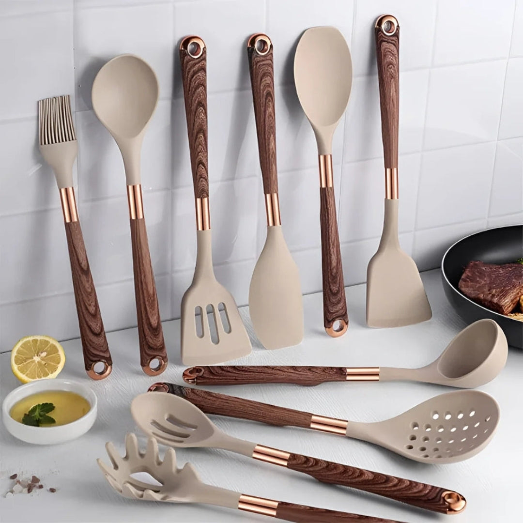 Luxe Silicone Cooking Utensils 10 Pcs Set