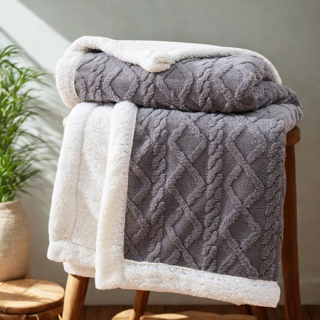 Snuggle Sherpa Fleece Blanket – Reversible Thick Winter Throw