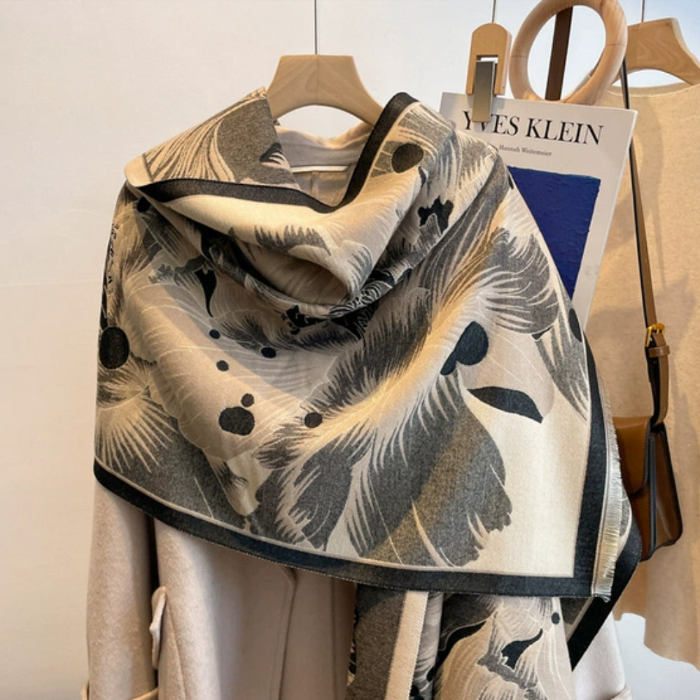 Elegant Floral Jacquard Woven Scarf