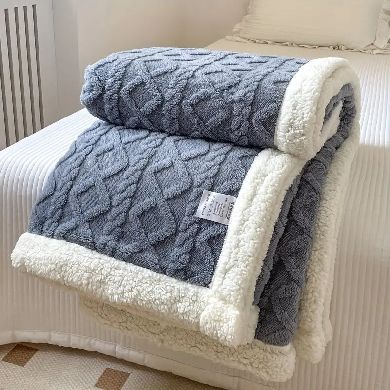 Snuggle Sherpa Fleece Blanket – Reversible Thick Winter Throw