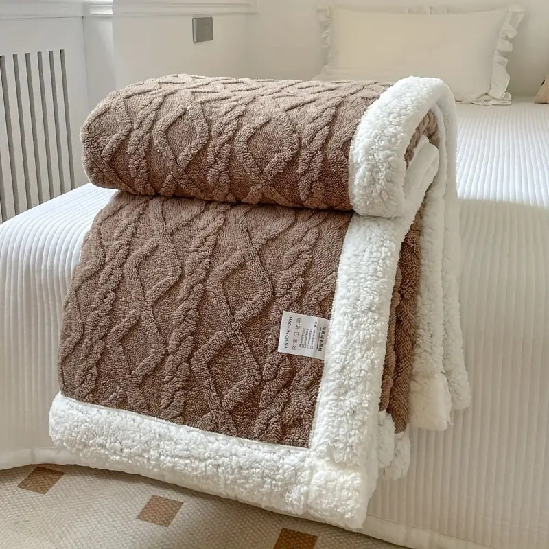Snuggle Sherpa Fleece Blanket – Reversible Thick Winter Throw