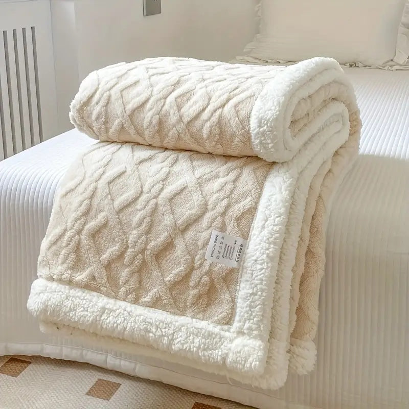 Snuggle Sherpa Fleece Blanket – Reversible Thick Winter Throw