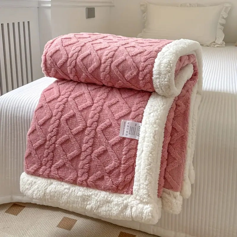 Snuggle Sherpa Fleece Blanket – Reversible Thick Winter Throw