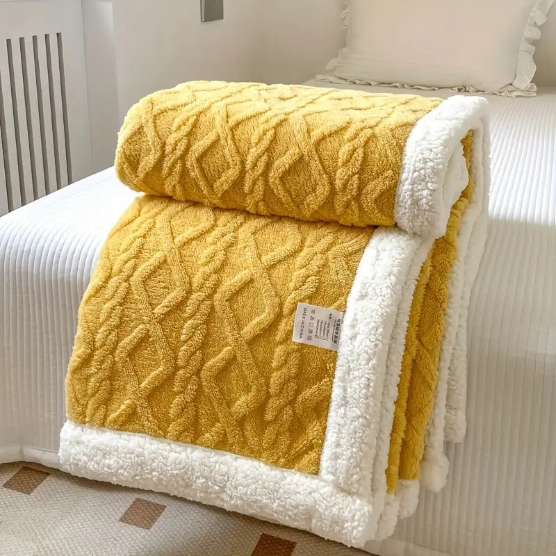 Snuggle Sherpa Fleece Blanket – Reversible Thick Winter Throw