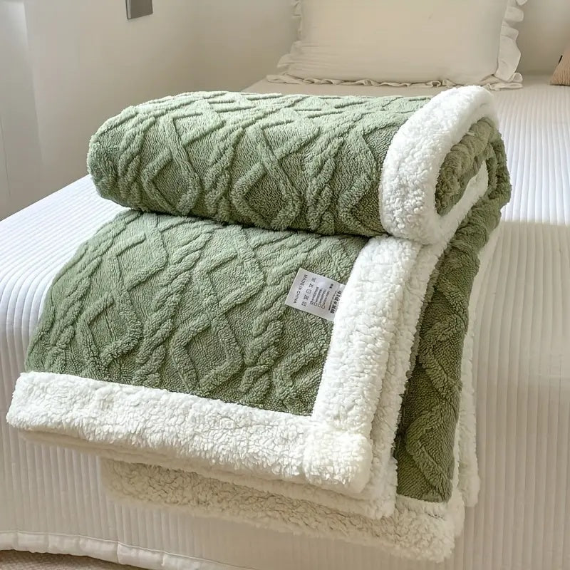Snuggle Sherpa Fleece Blanket – Reversible Thick Winter Throw