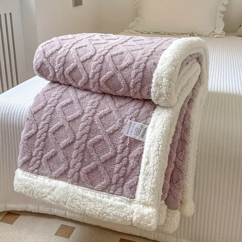 Snuggle Sherpa Fleece Blanket – Reversible Thick Winter Throw