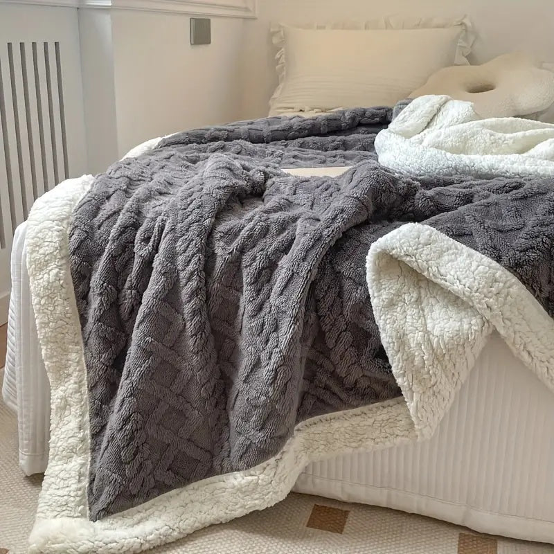Snuggle Sherpa Fleece Blanket – Reversible Thick Winter Throw